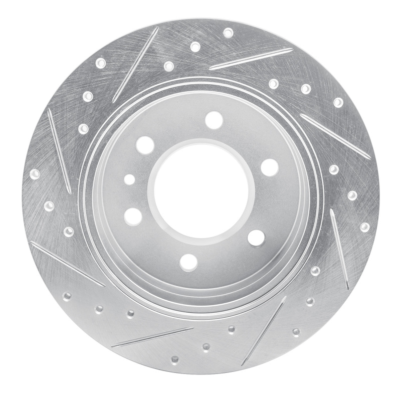 Dodge Sprinter 3500 Brake Rotor (1) - Rear Right - R1 Concepts - Drilled & Slotted - Silver - `06-`18
